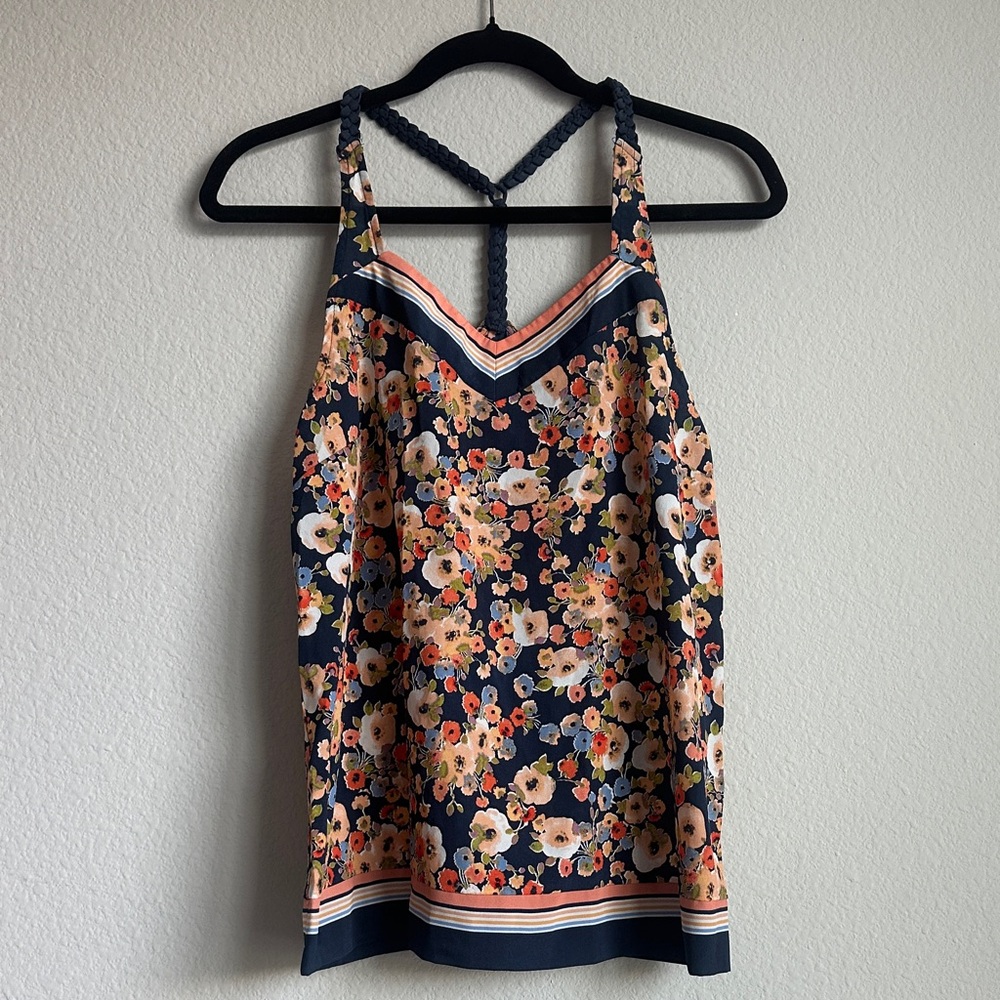 LC Lauren Conrad Floral Camisole in Navy and Peach